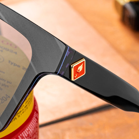  Unique Blue line luxury eyewear handcrafted from recycled materials.