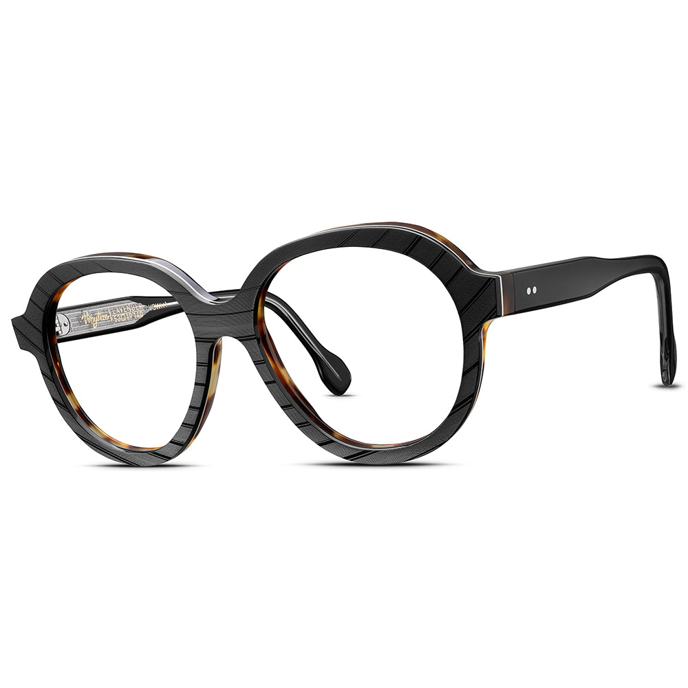 Vinylize frame with black matte record-textured exterior