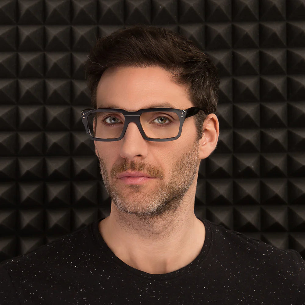 vinylize-eyewear- A bold yet simple frame with a design twist. Worn by Fred Durst, Markus Fureder and many others. Rectangular, innovative and classic. Named after the father of cool jazz, Dave Brubeck.