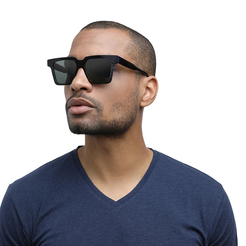 handcrafted vinyl eyewear frame on white background