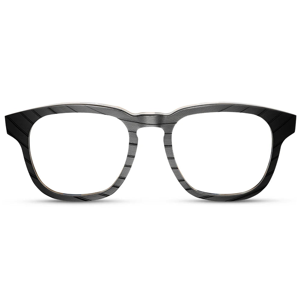 Vinyl record eyeglass frame with classic design