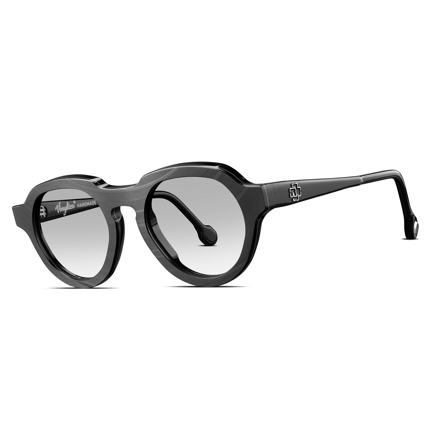 Black Vinylize Rammstein sunglasses with a white background