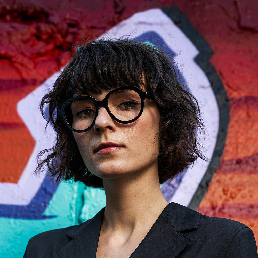 Vinylize frame with black matte record-textured exterior