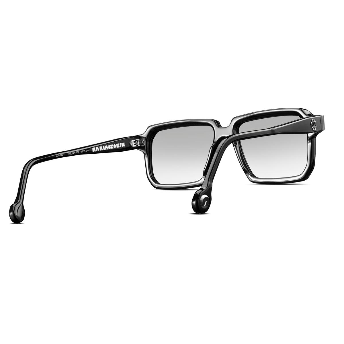 Black Vinylize Rammstein sunglasses with gradient lenses on a white background