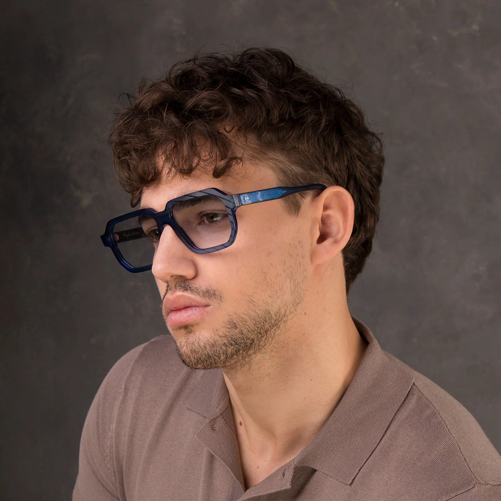 Vinylize handcrafted rectangular eyeglass frame made from recycled vinyl records